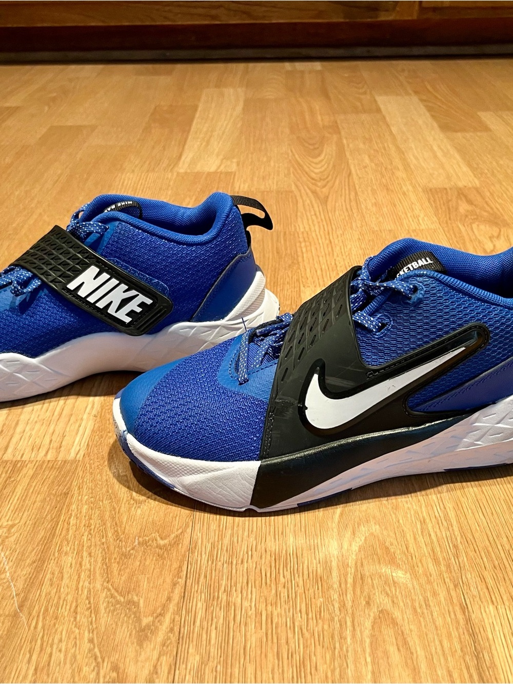 Nike Blue and Black Kids' Athletic Sneakers with White Swoosh